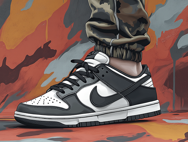 Nike Dunk Low Panda Sneaker - Classic black and white colorway